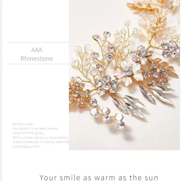 Heandmade Bridal set  Hairpiece, Necklace, earrings and Bridal sash main image 7